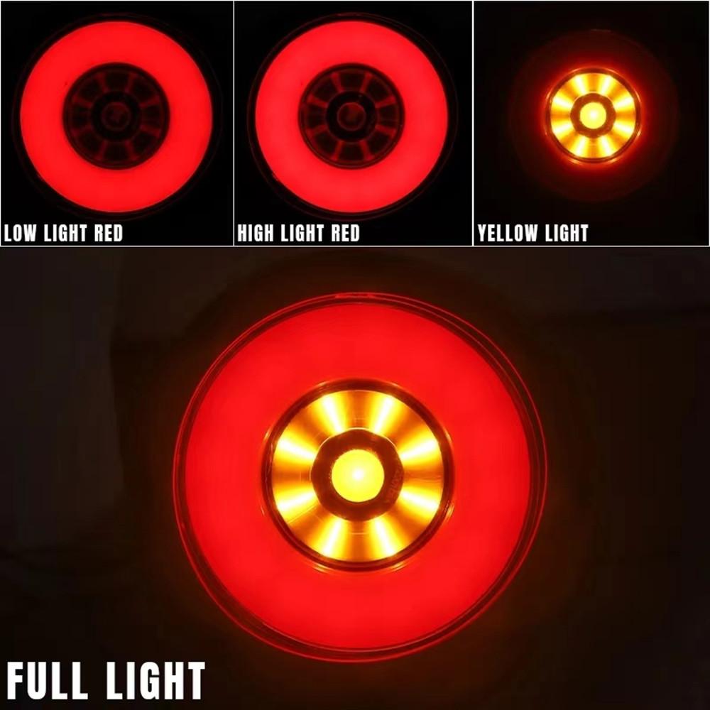 2PCS Round Car Truck LED Tail Light Trailer Rear Taillights Side Marker Warning Lights Turn signal Stop Brake Light for Lorry