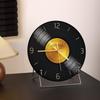 Retro Vinyl Record Wall Clock Decorative Desktop Living Room Home Office Vintage Style Modern Decor