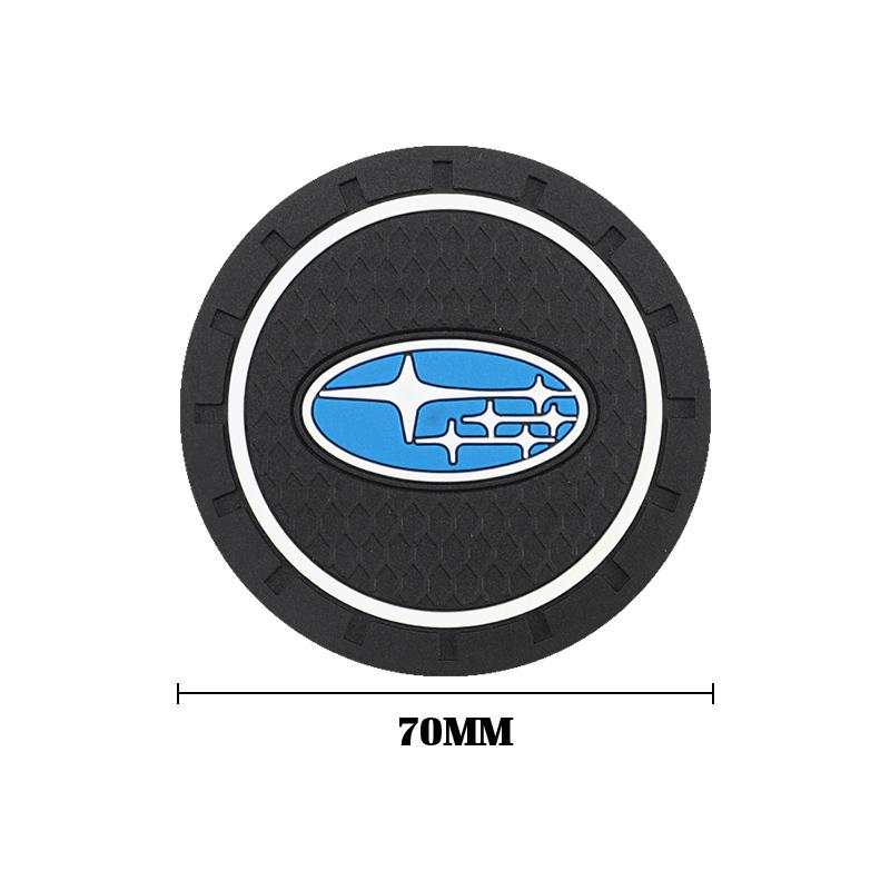 Subaru 2pcs Car Coaster Water Cup Slot Non-Slip Mat Pad Silicone For STI Mpreza Crosstrek WRX Legacy XV Smart Forester Outback et4