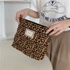 Newest Leopard Print Cosmetic Bag Korean Women Plaid Cosmetic Pouch Large Capacity Female Travel Make Up Storage Bag Beauty Cases