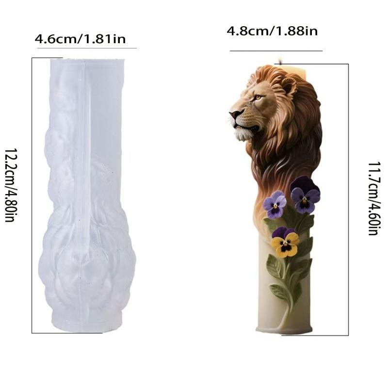 Food Grade Silicone Lions Shaped Candle Making Mold With Artistic Design