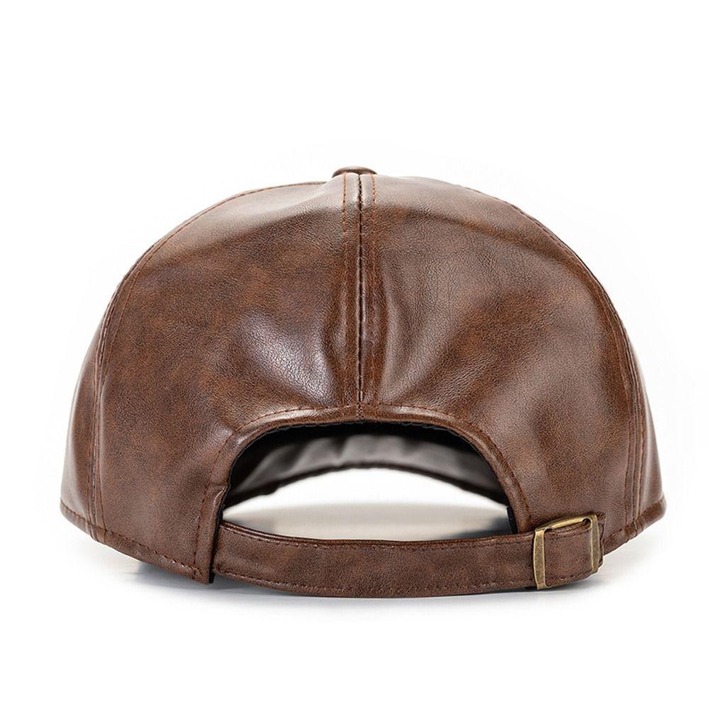 Fashion PU Beret Hat Retro Adjustable Painter Hat Casual British Style Newsboy Hat Men Women