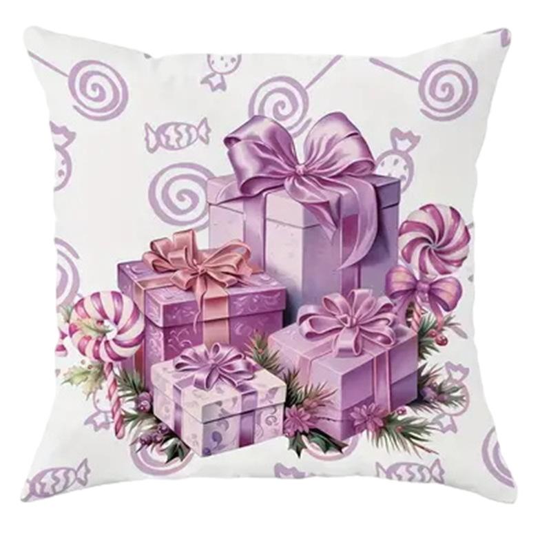 

Фиолетовая подарочная коробка Ins Трехмерная подушка Скандинавский Санта-Клаус Подушка Декоративная подушка для дивана в гостиной Наволочка Подушка Спальня 45*45cm
