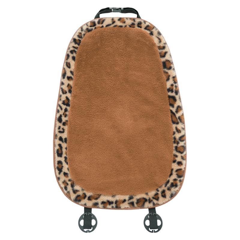 Leopard Print Winter Car Seat Cushion, Thick Warm Rabbit Fur, Soft & Comfortable Interior Cushion