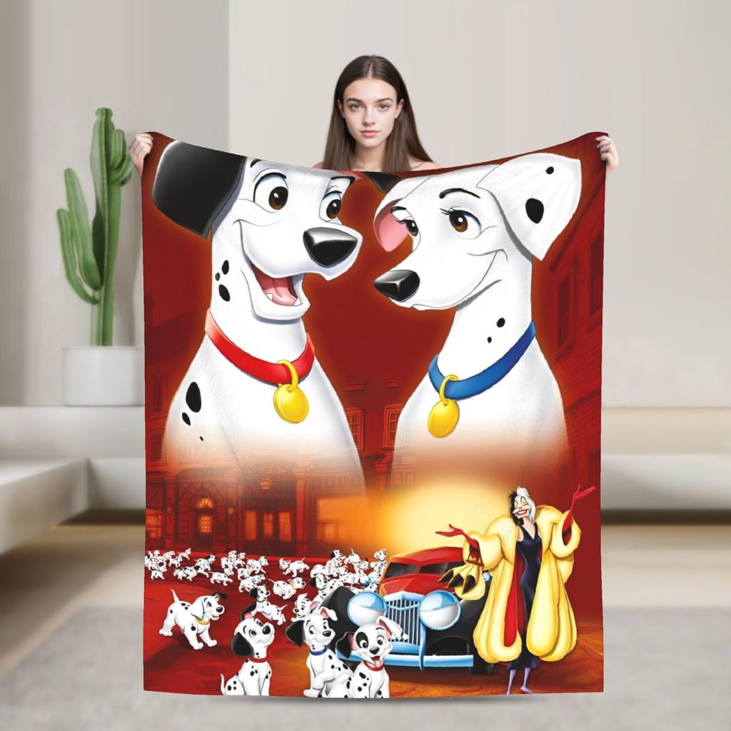 101 Dalmatians Cute DOG Pattern Blanket Anime Wool Vintage Warm Throw Blankets for Home Restaurant  Winter