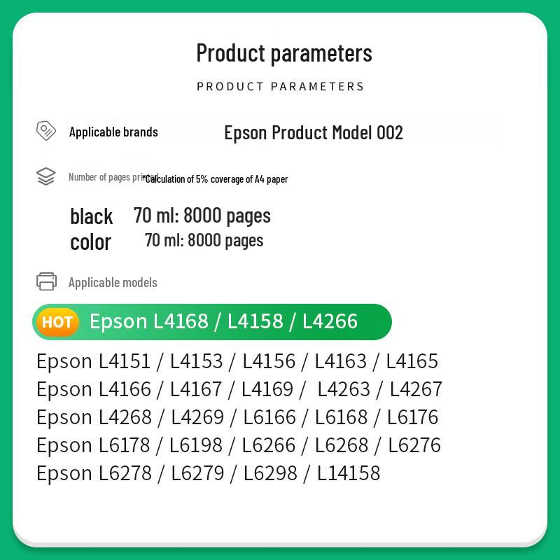 Caijin Compatible Epson 002 Ink Bottle