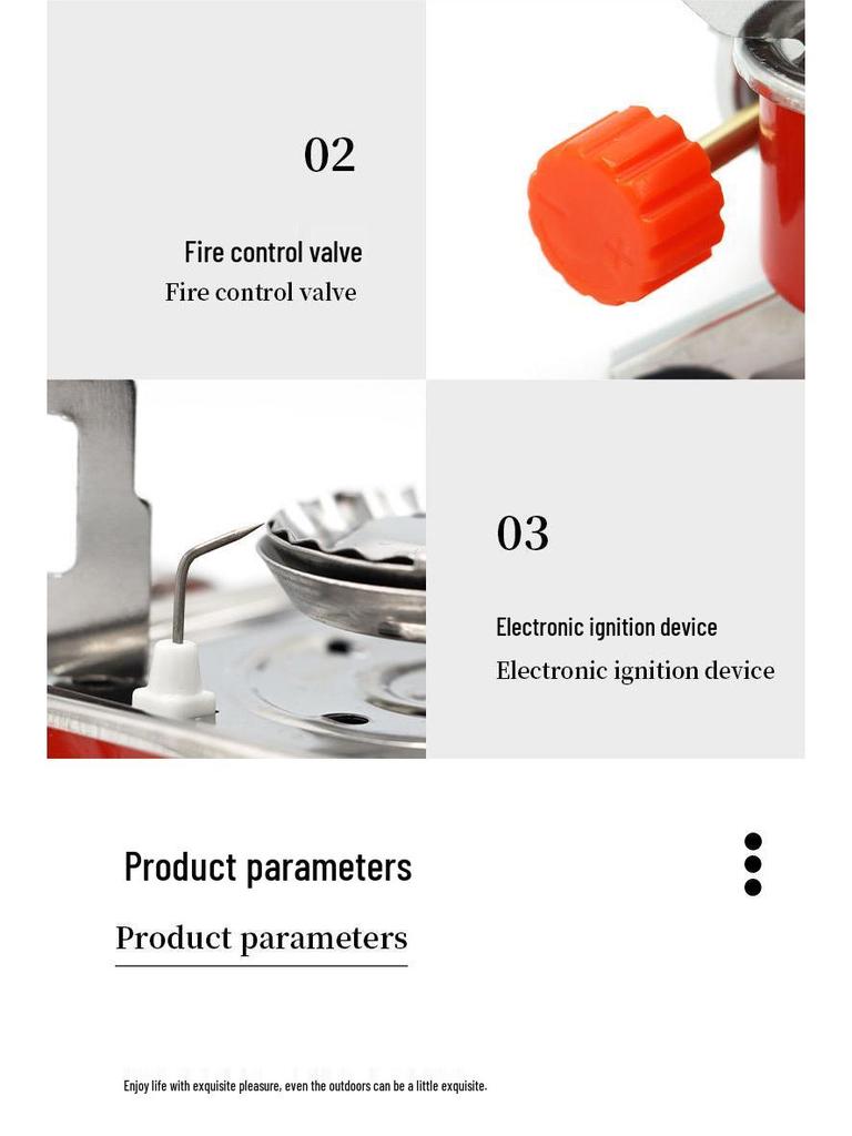 Windproof Portable Camping Gas Stove - Foldable High Power Square Design