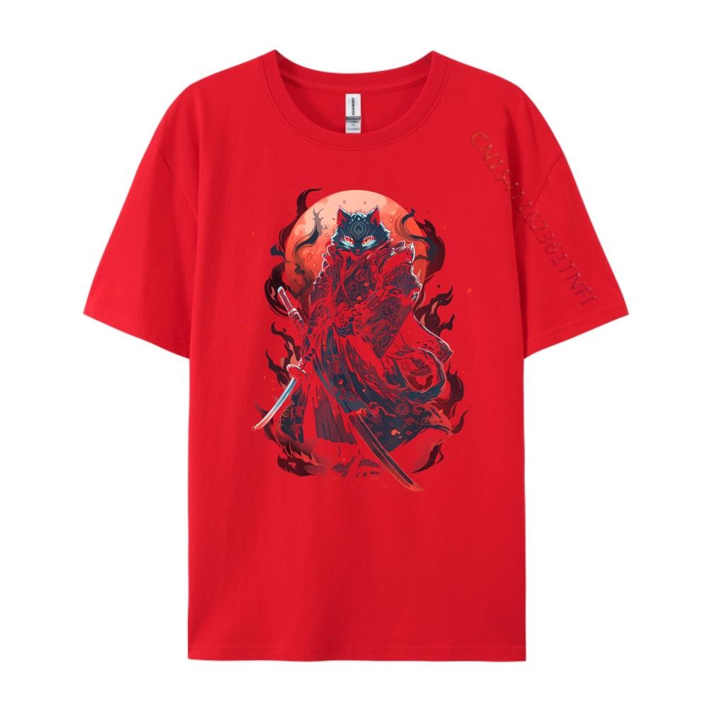 Кот Самурай Кот Ниндзя Самурай Искусство Укиё-э Винтажные Футболки Мужская Одежда Большой Размер Классика S