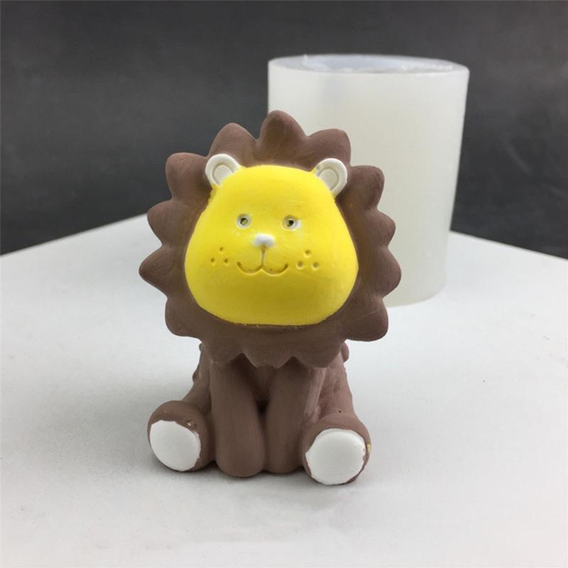 3D Animal Shape Silicone Mold Candle Resin Making Tool DIY Candle Moulds Lion Ornaments Home Decorations Supplies