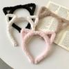 Opaska na głowę z kocimi uszami Pluszowa Zimowa Futrzana Królicze Uszy Opaska do Włosów Śliczna Gumka do Włosów Futrzana Opaska Słodka Opaska do Mycia Twarzy Dziewczęca Obręcz do Włosów Akcesoria do Włosów