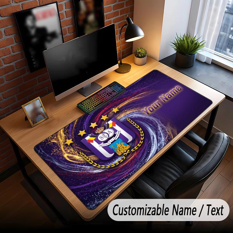 Large Mouse Pad Anderlecht FC logo Print Custom Name Text Desk Mat for Office Gaming