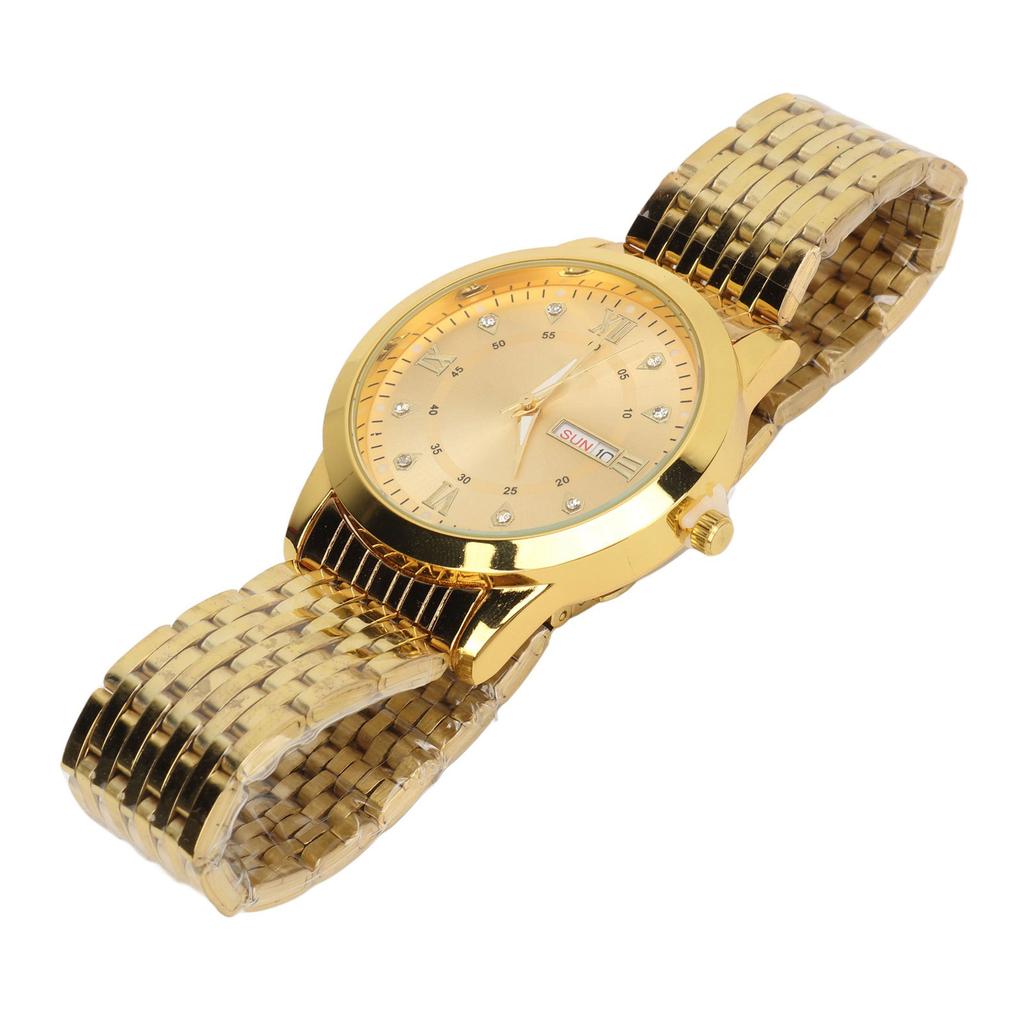 Relógio de Pulso Masculino Quartzo Dia Data À Prova D'água Casual Luxo Luminoso Moda Vestido com Liga