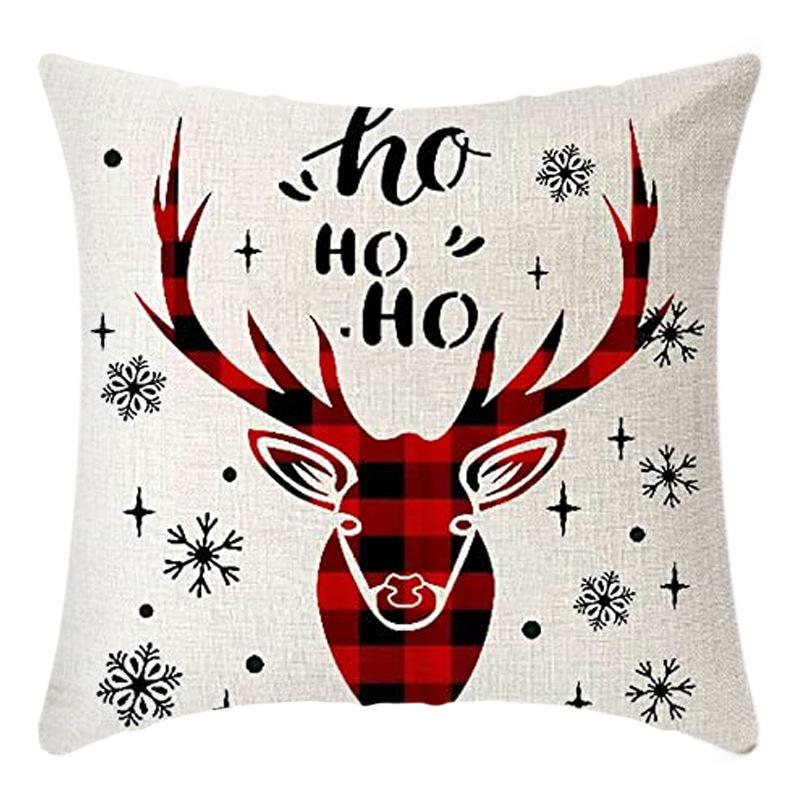 New Christmas Pillowcase Letter Linen Print Home Sofa Pillowcase Bedside Pillowcase