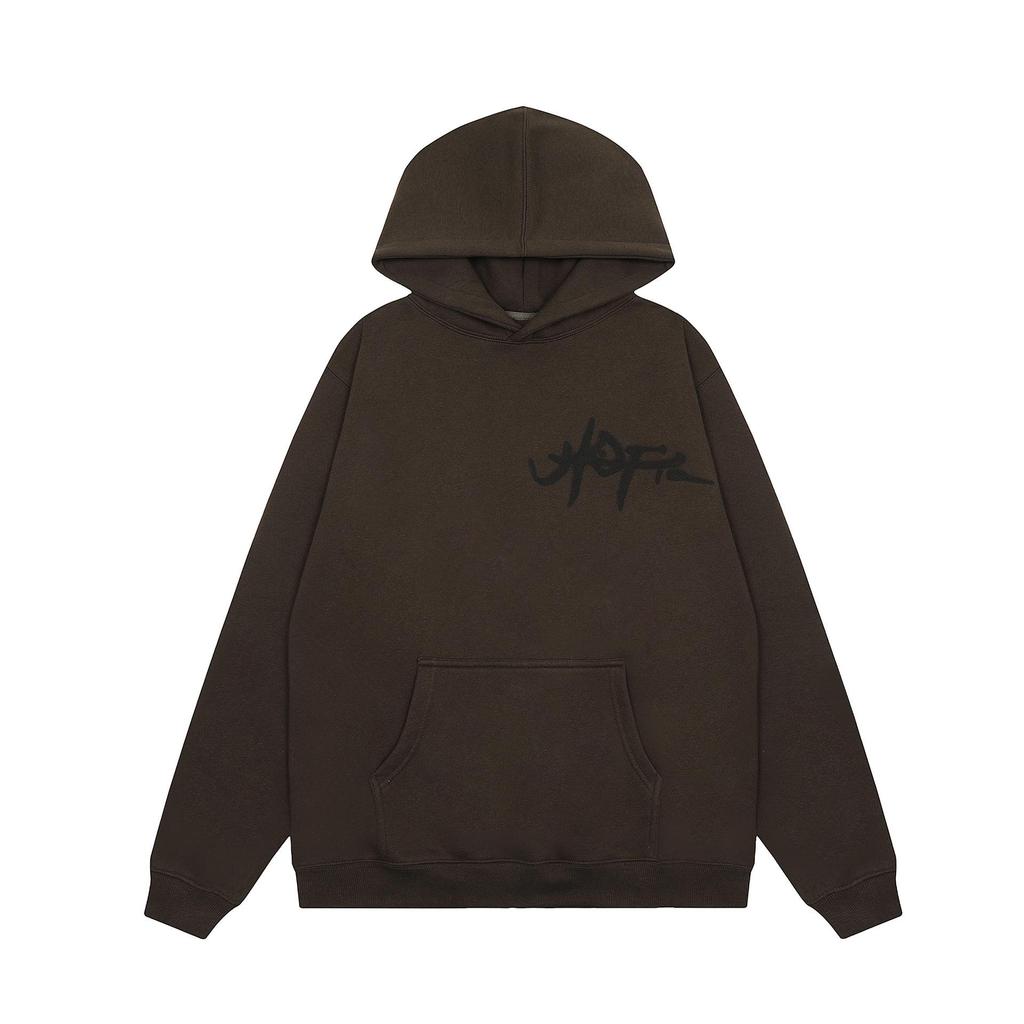Amerikanischer Kapuzenpullover mit Graffiti-Print, Herbst/Winter 2023 – Trendiger, locker sitzender Samt-Hoodie