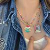 Bohemian Beaded Necklace Summer Rice Bead Bear Necklace Hawaii Beach Necklace Jewelry Suitable for Ladies and Girls