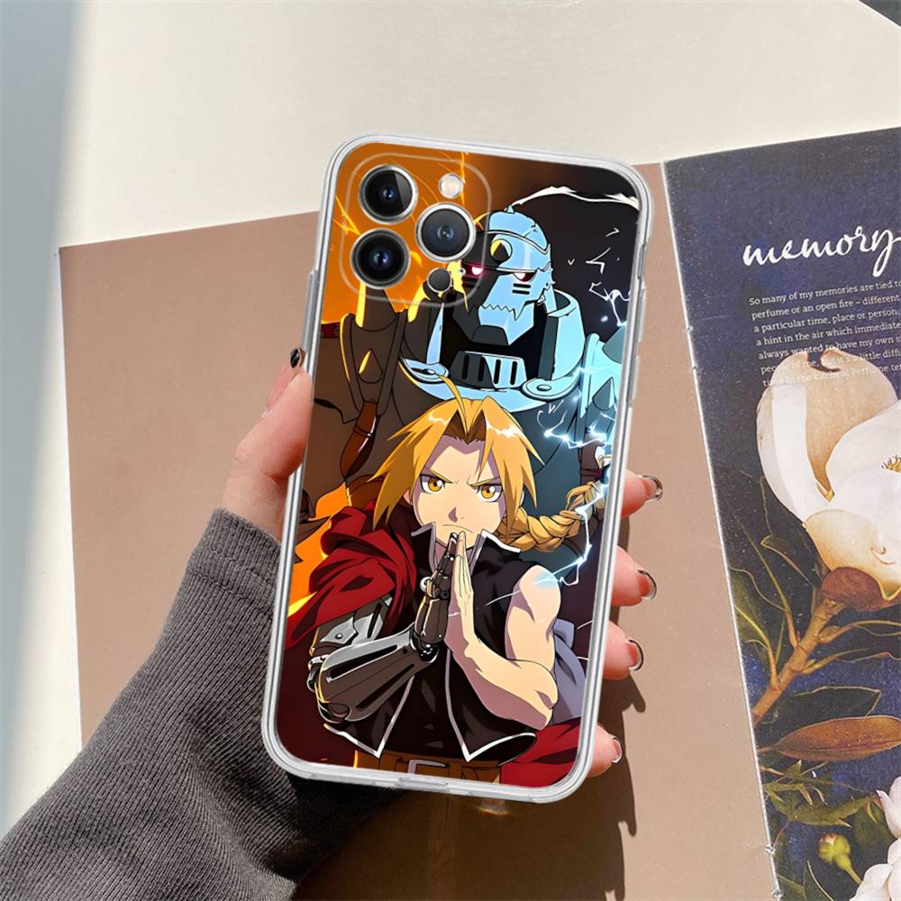 Anime F-Fullmetal A-Alchemist Transparent Phone Case For IPhone 16 15 14 13 12 11 Pro Max Plus Soft Cover