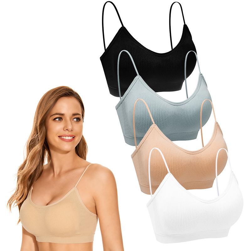 European & American Style Women's D Cup Spaghetti Strap Bandeau Bra - Strapless & Sporty