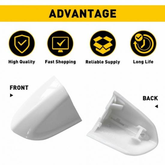 For 2015- Ford Mustang White Driver Door Handle Key Cap Cover Bezel New I