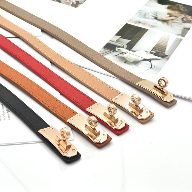 Contemporary Waist Adjustable Belt With Sleek Metal Buckle For Elegant Dresses In Colors Fall