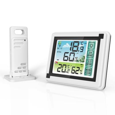 Wewnętrzny zewnętrzny bezprzewodowy termohigrometr Monitorowanie wilgotności temperatury Cyfrowy zegar pogodowy