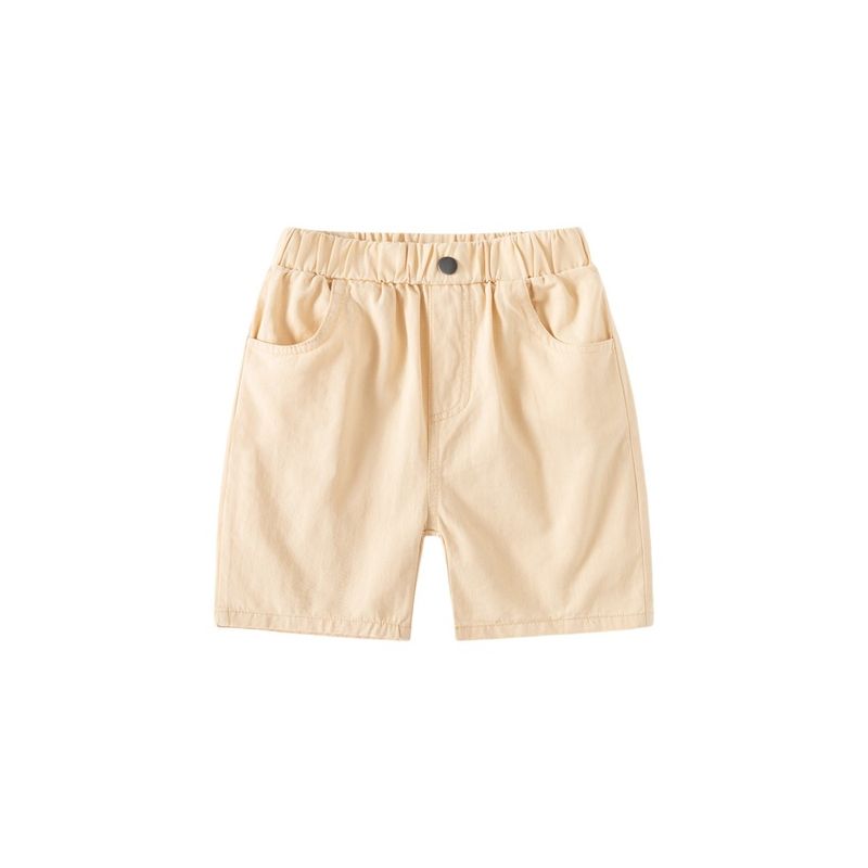 Boys' Shorts Cropped Pants Children's Summer Clothing Thin Children Bermuda Shorts Kids Mid Waist Pure Color Rubber Pants