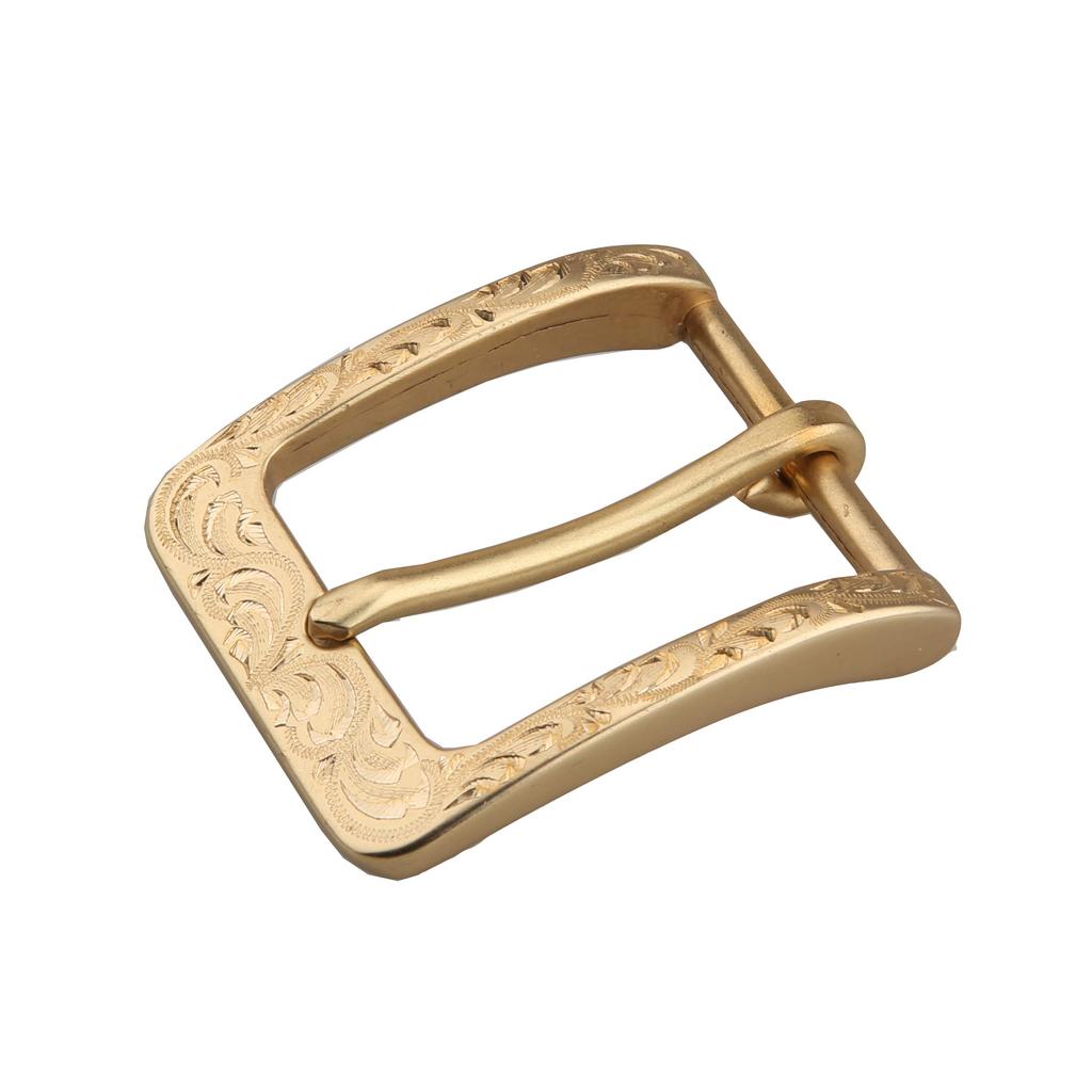kokoungkuan Belt Buckle Handmade Engraving Brass Width 40mm Gold Men's