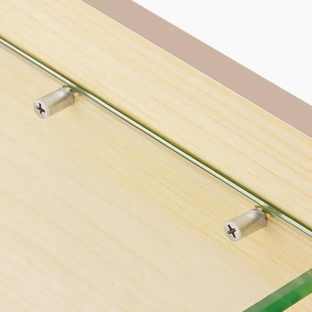 100Pcs Wardrobe Cabinet Glass Partition Nails Cross Self-tapping Screw with Rubber Sleeve Screw Plate Support Partition Bracket