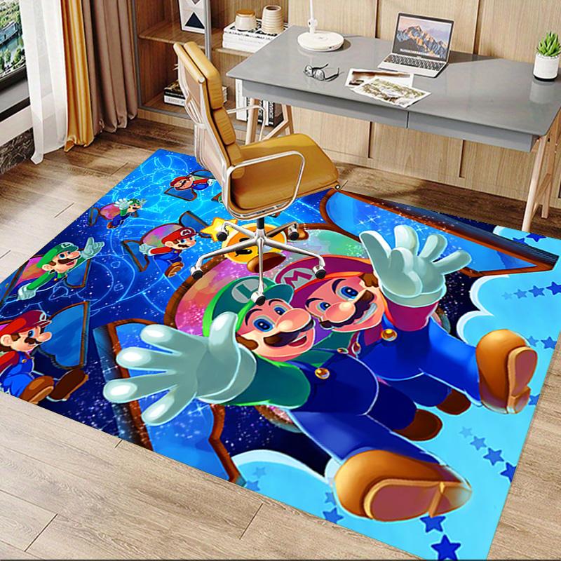 1pc Mario Luigi Adventure Carpet for Playroom Bedroom Living Room Sofa Home Decor,kids Game Area Rug Non-slip Floor Mat Y72915