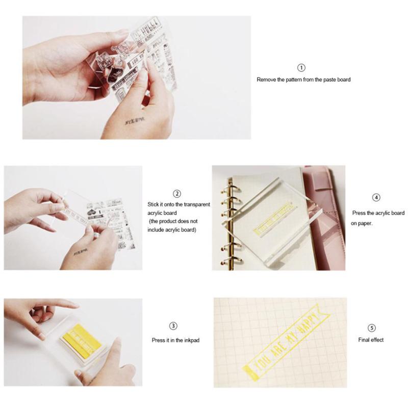 Transparent Clear Silicone Stamp for Seal DIY Scrapbooking Photo Album Decorative Clear Stamp Sheets