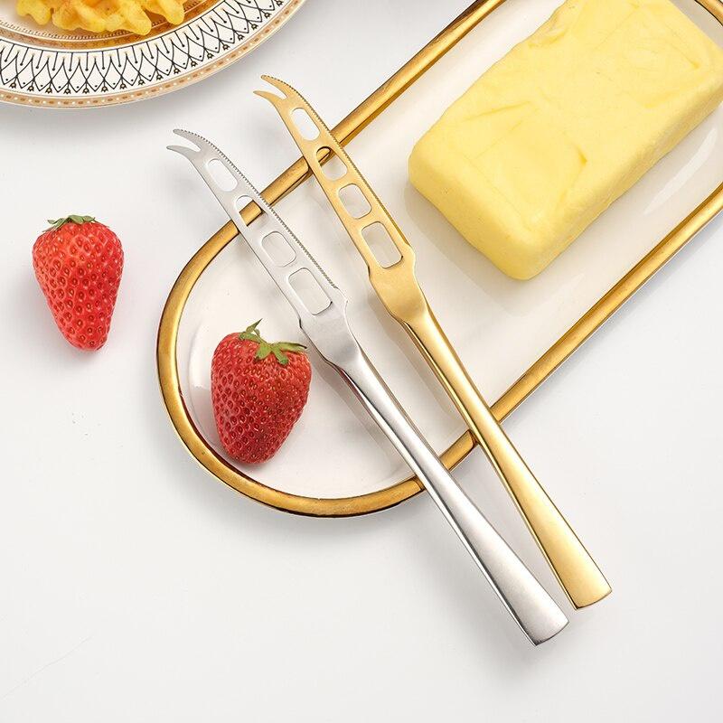 Stainless Steel Butter Knife with Hole Multifunctional Cheese Dessert Jam Knife Cutlery Tool Kitchen Toast Bread Knife