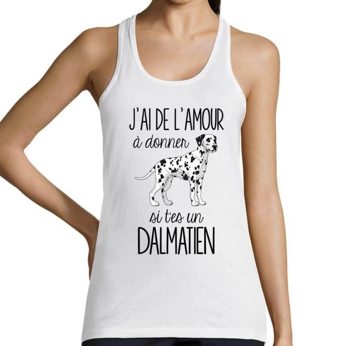 Women's Tank Top - From Love To Give - Dalmatian - Cotton - Round Neck - White