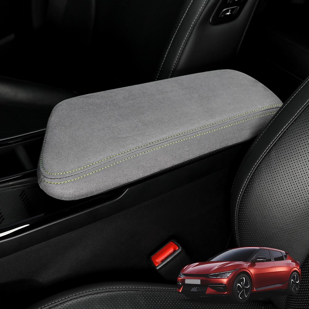 Custom For Kia EV6 2021-2025 Black Grey Anti-Slip Soft Leather Car Center Console Armrest Pad Cover LHDGood Product