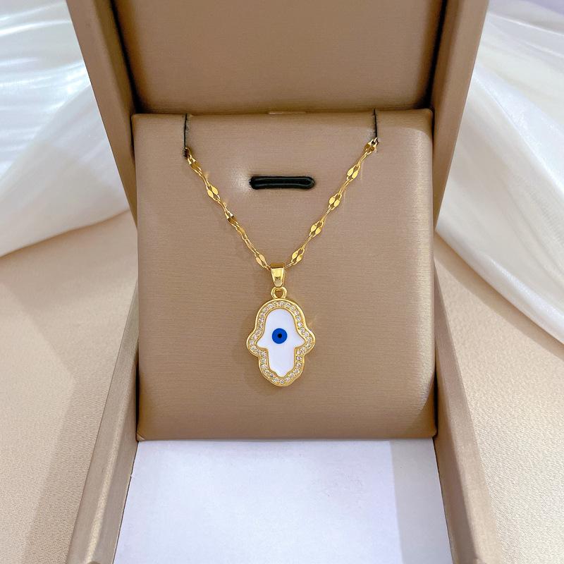 Angel'S Eye Temperament Micro Diamond Necklace Women'S Delicate Wind Clavicle Chain Accessories