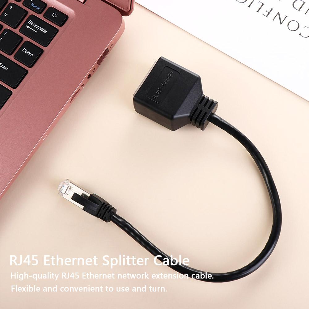 Cable RJ45 Ethernet Lan Network Extension Gigabit Ethernet Splitter RJ45 1 Male to 2 Female