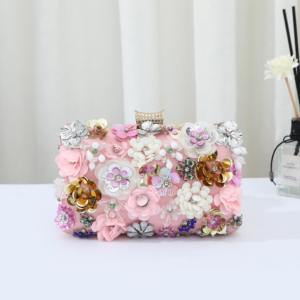 Women's Floral Evening Clutch: Elegant High-End Wedding and Banquet Handbag