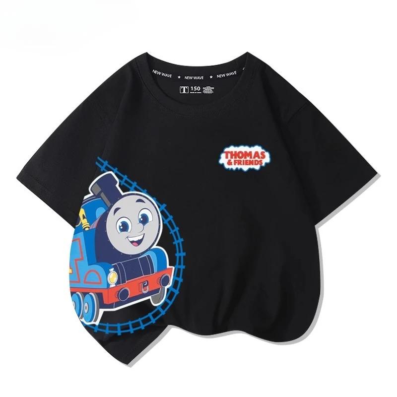 Thomas Train Fun Cartoon Printed New Boys and Girls Summer Cotton Fashion Comfortable T-shirt