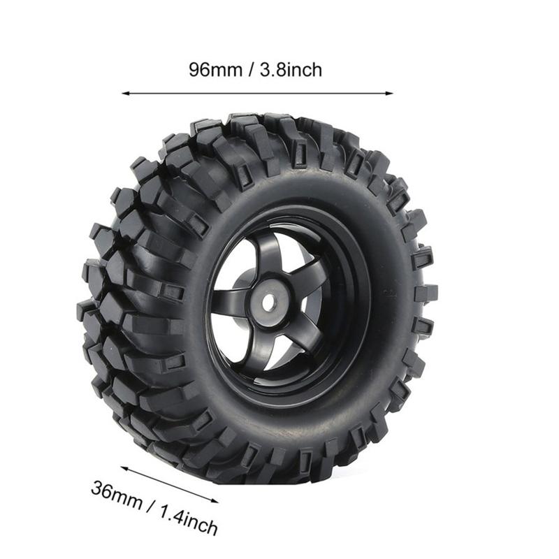 Rubber Made Buggy Tires Wheel Tires Model Crawler Car Wheel Hub Beadlock for 1/10 Car Toy for D90 CC01