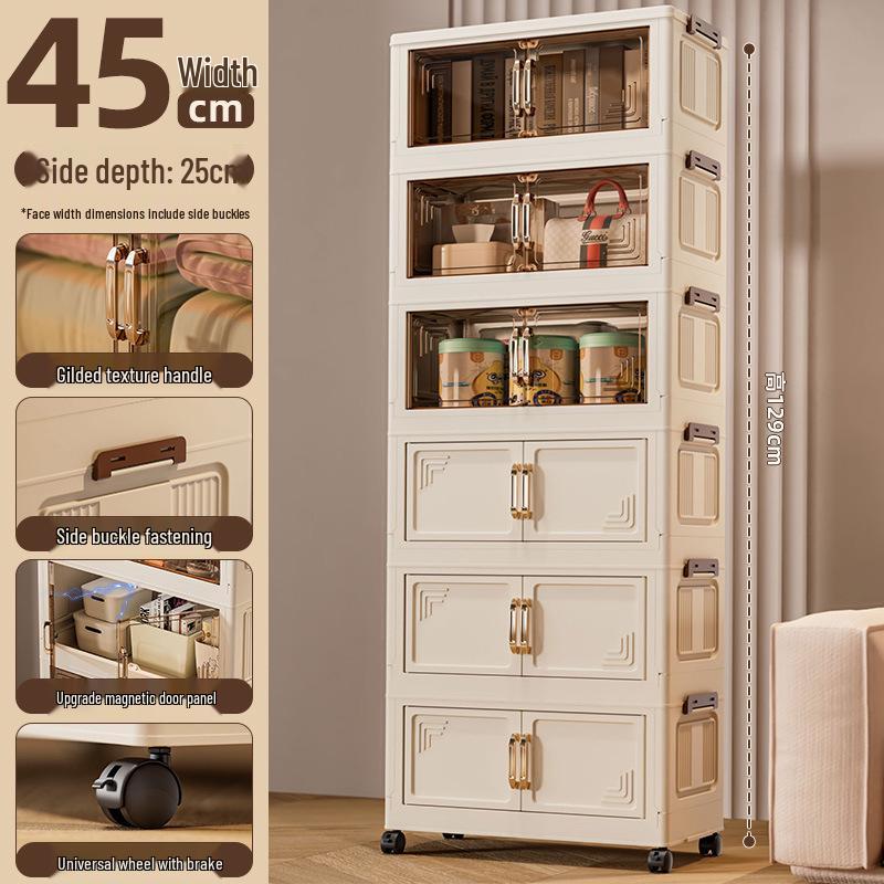 Foldable Multi-Layer Storage Cabinet for Bedroom and Living Room