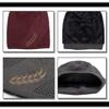 WHITE FANG Knitted Hat with Woven Leaf Fleece Cold CA379 Pattern, Casual, Stylish, Hat, Cap, Lining, Protection, Men's (01 Black)