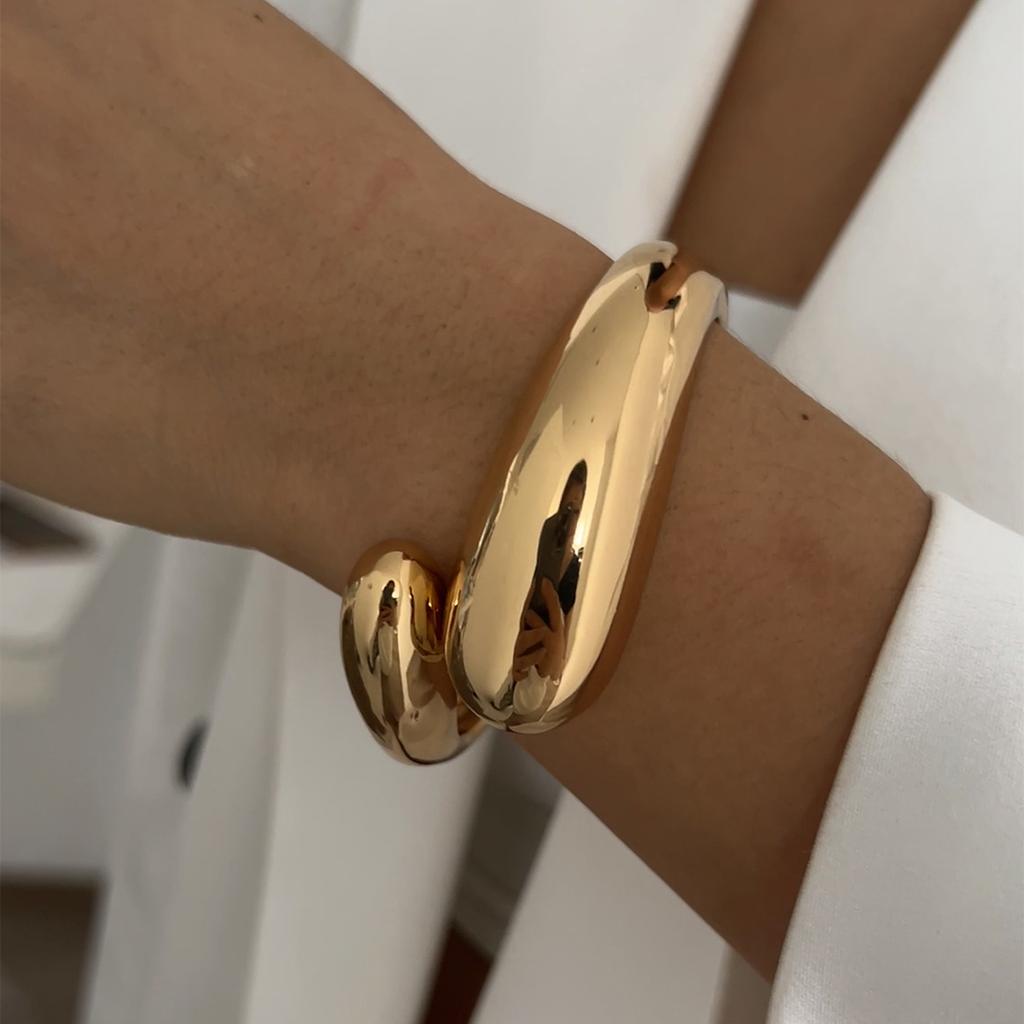 SHIXIN Design Geometrische Waterdruppel Kleur Goud Brede Veer Armbanden voor Vrouwen Elegante Imitatie Parel Manchet Armbanden Nieuwe Sieraden