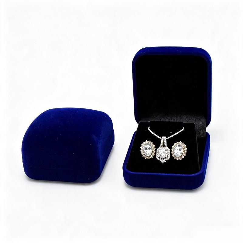Velvet Stud Earrings Small Necklace Storage Box Organizer Case Jewelry Display Gift Packaging Boxes Portable Travel Wedding