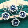 Jewelry European and N Anti Allergic Zircon Necklace Earring Jewelry Set