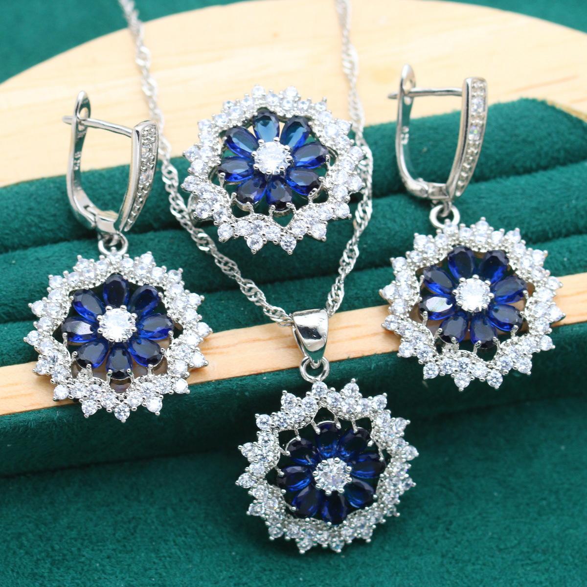 

Ювелирные изделия Европейский и N антиаллергенный циркон ожерелье серьги комплект ювелирных изделий 8 yards