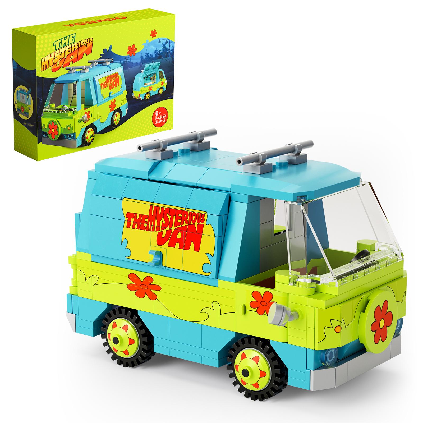 

320PCS Mysteryed Machine Car Model Kit Building Blocks Movie Scooed Doo Panel Van Cartoon Vehicle Bricks Toys For Kids Gifts