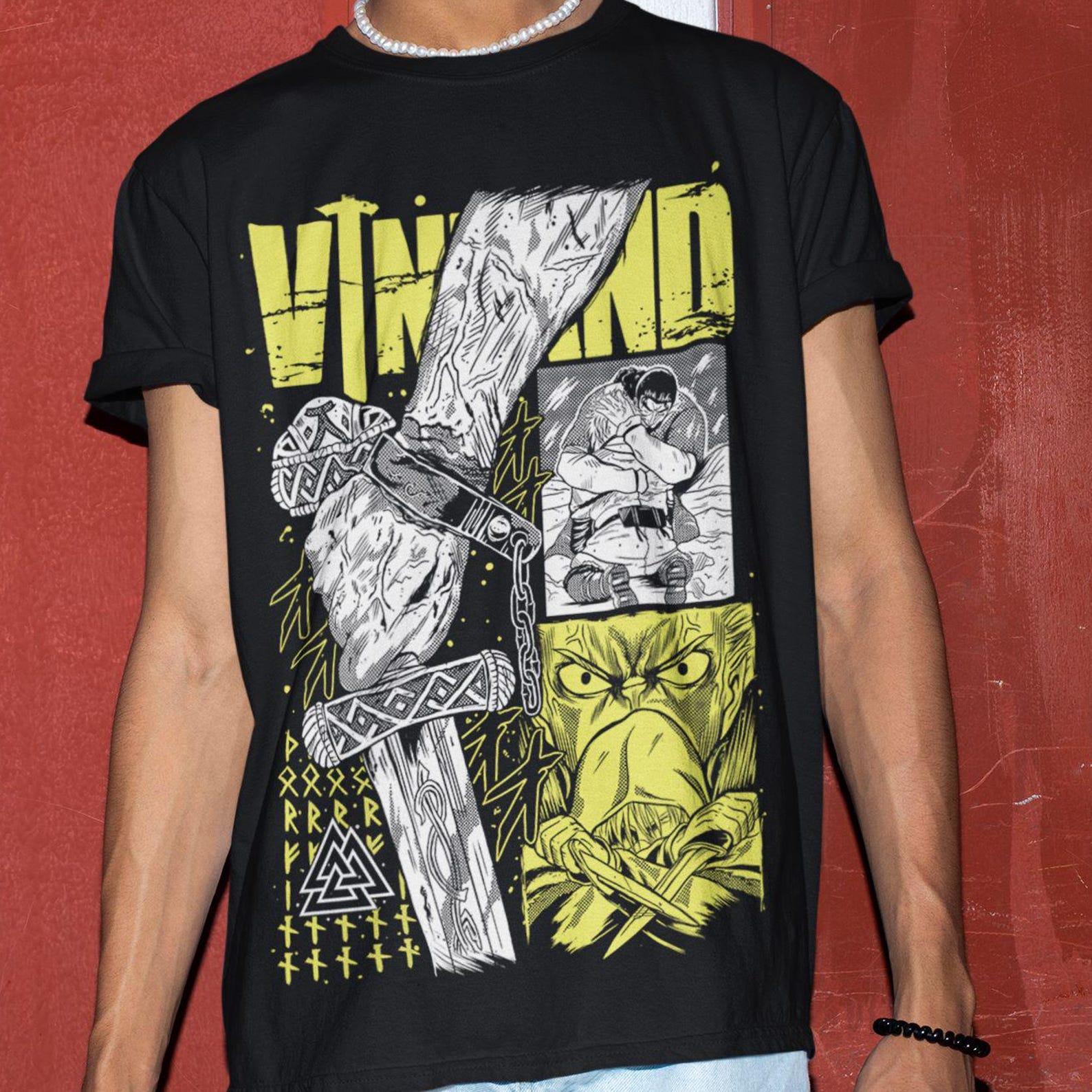 Unisex Thorfinn Son of Thors Anime T-Shirt, Manga Viking Saga Shirt M