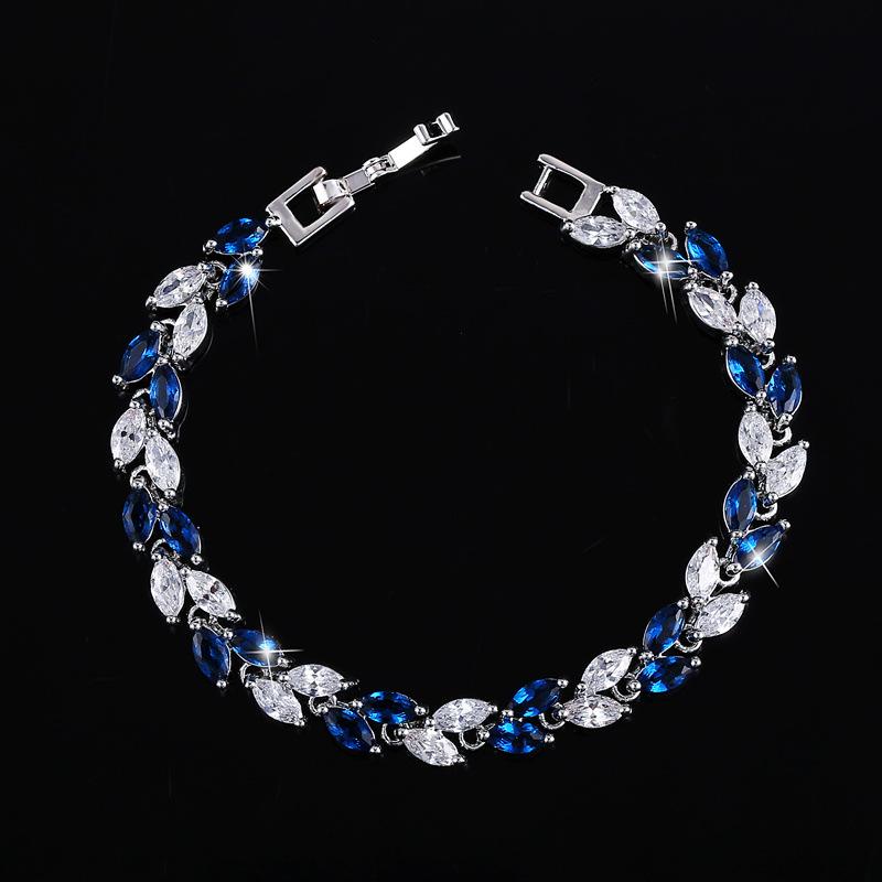 Hand Jewelry Small Leaf Zircon Bracelet, Jewelry, Women