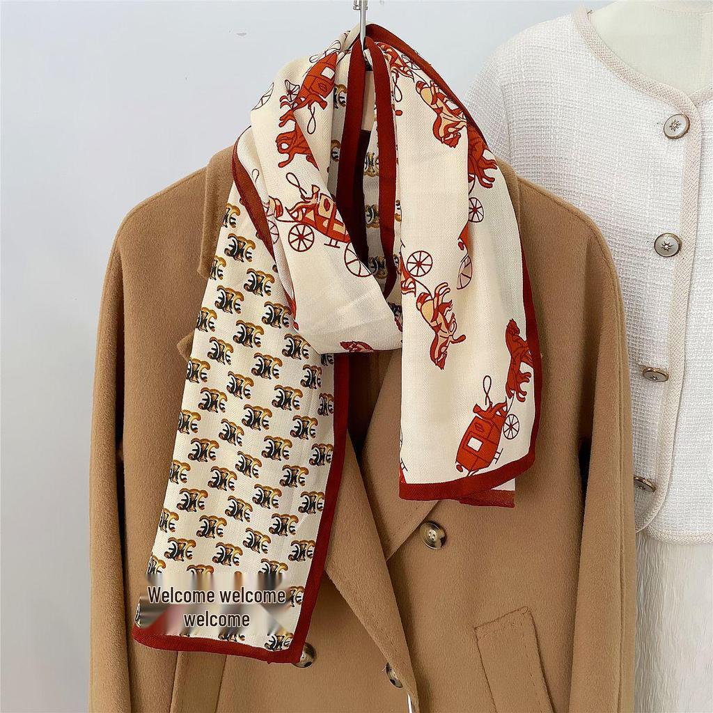 Herringbone Velvet Scarf: Winter, Versatile, Thickened, Hand-Rolled Edges, Small & Long