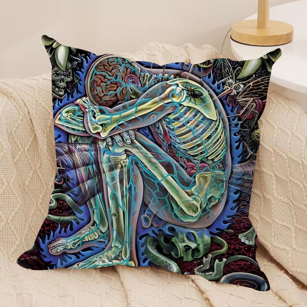 

A-Alex Grey Trippy Psychedelic Cushion Cover Soft Plush Fabric Double-Sided Printed Sofa Cushion Cover for All Seasons HomeDecor 30cmx30cm