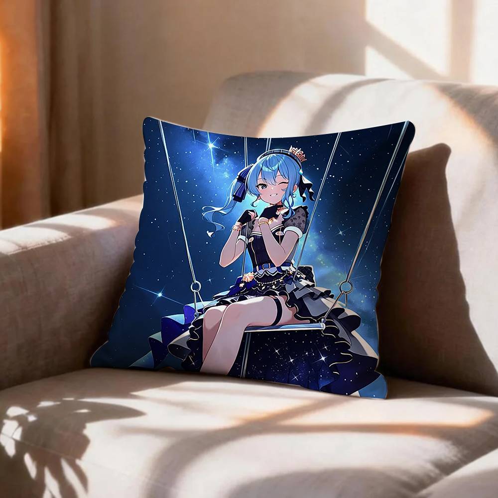 COOL Hoshimachi SSuisei Vtuber Pillow Case Pattern Printed Pillowcase For Living Room Sofa Cushion Cover