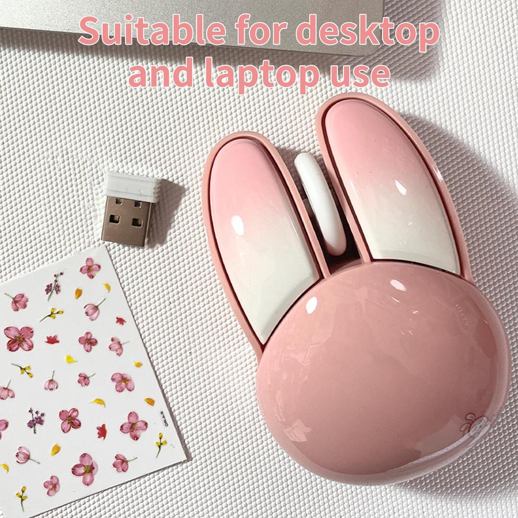 M6 MOFII 2.4G Wireless Compact Silent Mouse with Cute Rabbit Designs,Pink